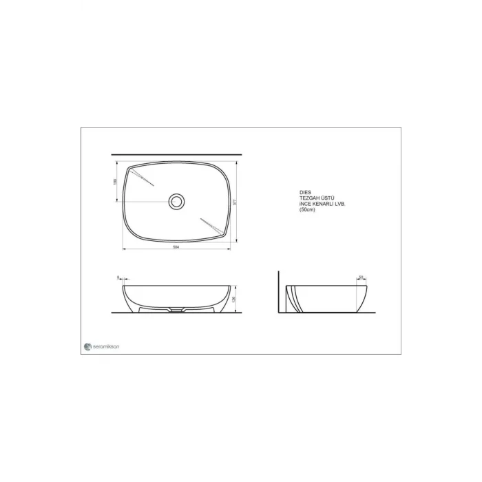 Genel Ürün Dies Mat Antrasit Tezgah Üstü Lavabo