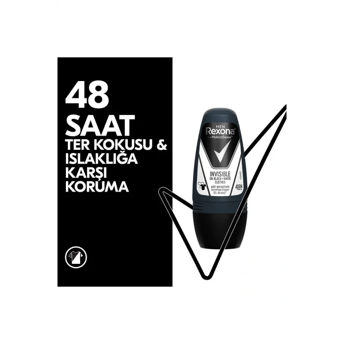 Genel Ürün Men Motionsense Erkek Roll On Deodorant Invisible On Black White Clothes 50 ml X2