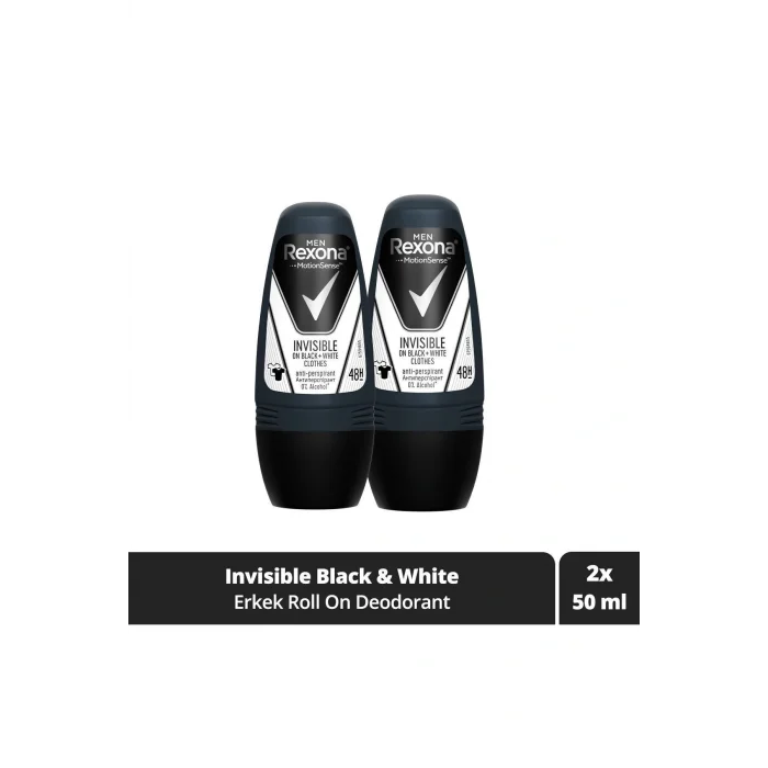 Genel Ürün Men Motionsense Erkek Roll On Deodorant Invisible On Black White Clothes 50 ml X2