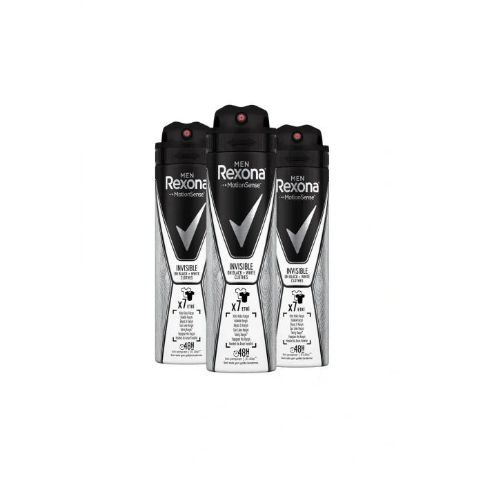 Genel Ürün Men Erkek Sprey Deodorant Invisible On Black White Clothes 150 ml X3 Adet