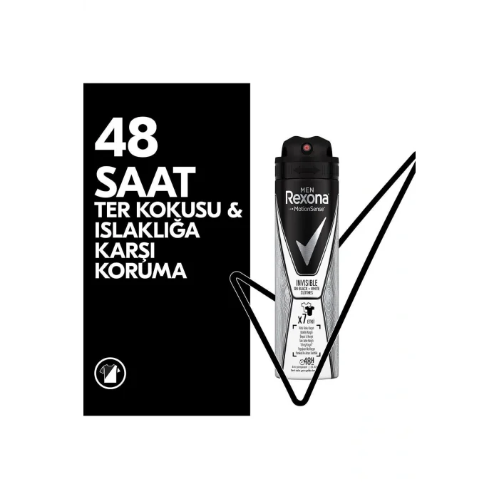 Genel Ürün Men Erkek Sprey Deodorant Invisible On Black White Clothes 150 ml X3 Adet