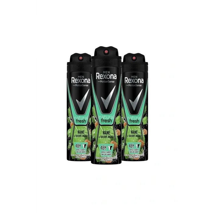 Genel Ürün Men Erkek Sprey Deodorant Natural Fresh Nane ve Sedir Ağacı 150 ml x3 Adet