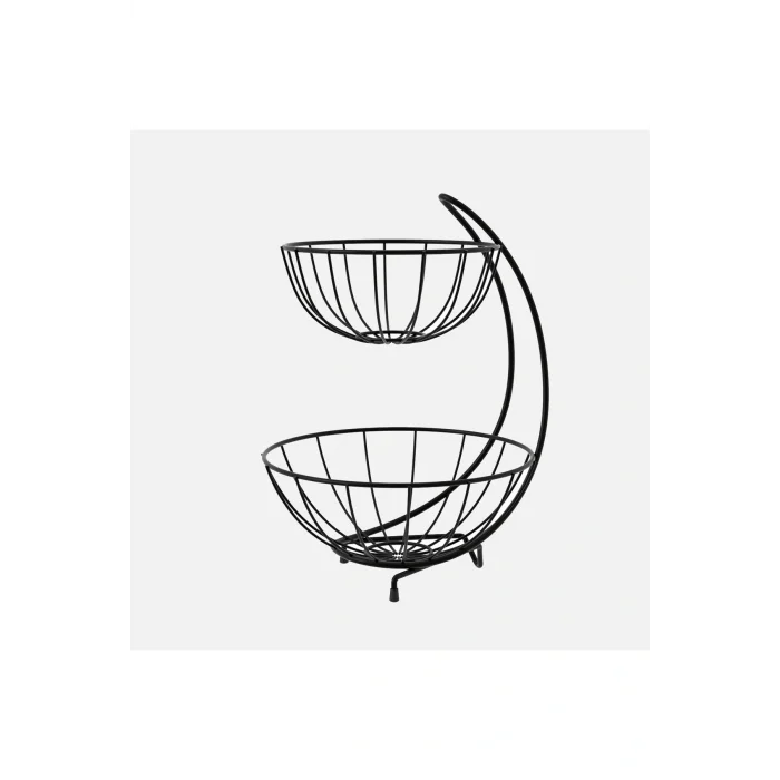 Genel Ürün İki Katlı Meyve Sepeti Siyah