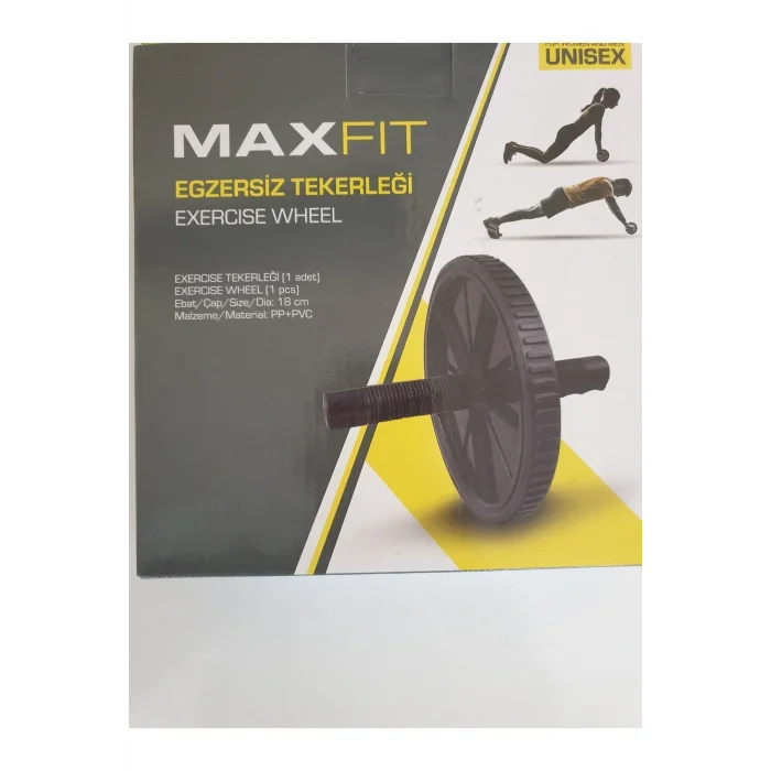 Genel Ürün Siyah Maxfit Egzersiz Tekerleği, güçlü ve konforlu antrenman için ideal