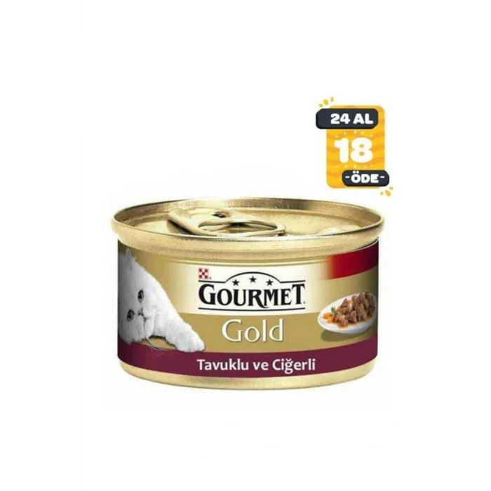 Genel Ürün Gold Tavuk Ve Ciğerli Kedi Konservesi 85 Gr * 24 Adet