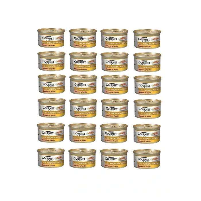 Genel Ürün Gourmet Gold Somon Ve Tavuklu Konserve Yetişkin Kedi Maması 24 X 85 G