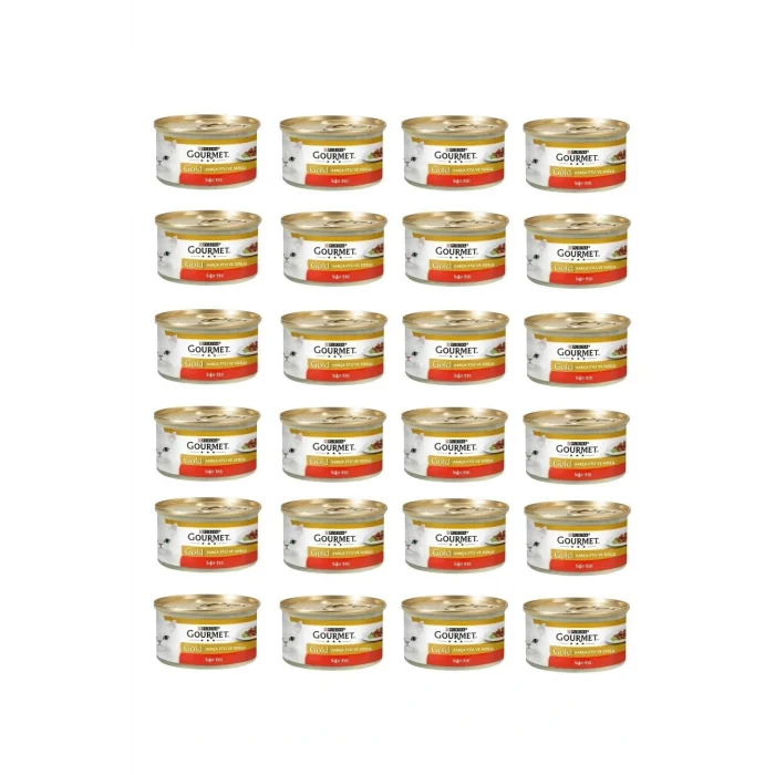 Genel Ürün Gourmet Gold Parça Sığır Etli Soslu Konserve Yetişkin Kedi Maması 24 X 85 G
