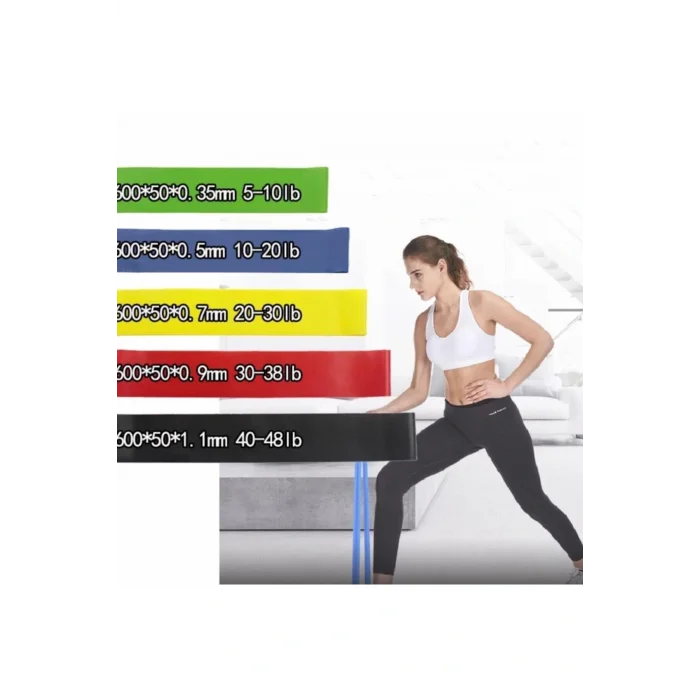 Genel Ürün Pilates Direnç Lastiği Aerobik Yoga Gym Egzersiz Bandı Spor Seti Plates 5li Bant Seti