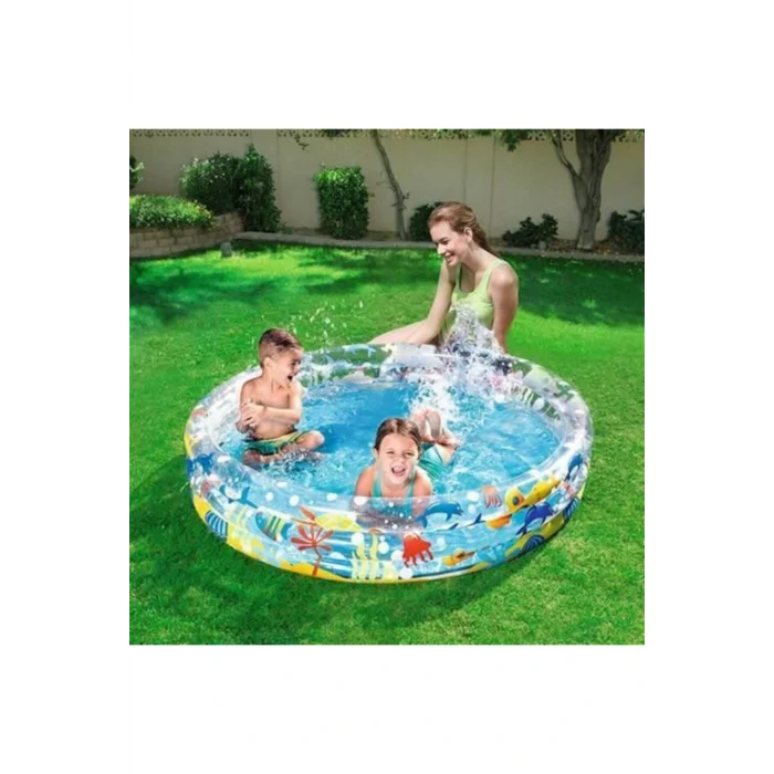 Genel Ürün 51004 Çocuk Şişme Havuz 152 cm Çap Okyanus Desenli