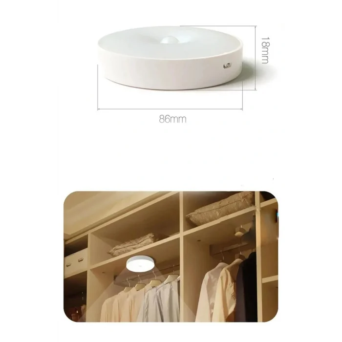 Lamba Hareket Sensörlü Hafif Usb Şarjlı Spot Led Lamba Mıknatıslı Ve Yapışkanlı Beyaz Renk Led 1 Adet
