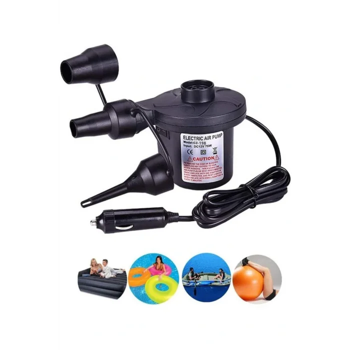 Genel Ürün 12v Araç Çakmağından Çalışan 3 Başlık Çift Fonk. Elektrikli Pompa