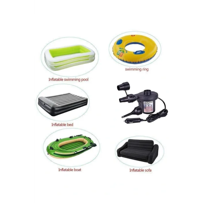 Genel Ürün 12v Araç Çakmağından Çalışan 3 Başlık Çift Fonk. Elektrikli Pompa