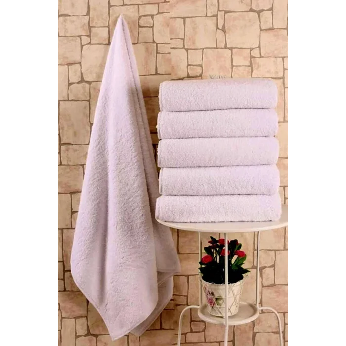 Havlu Otel Grup Banyo Havlusu 6 Adet Pamuk 70x140 Cm Beyaz Yumuşak