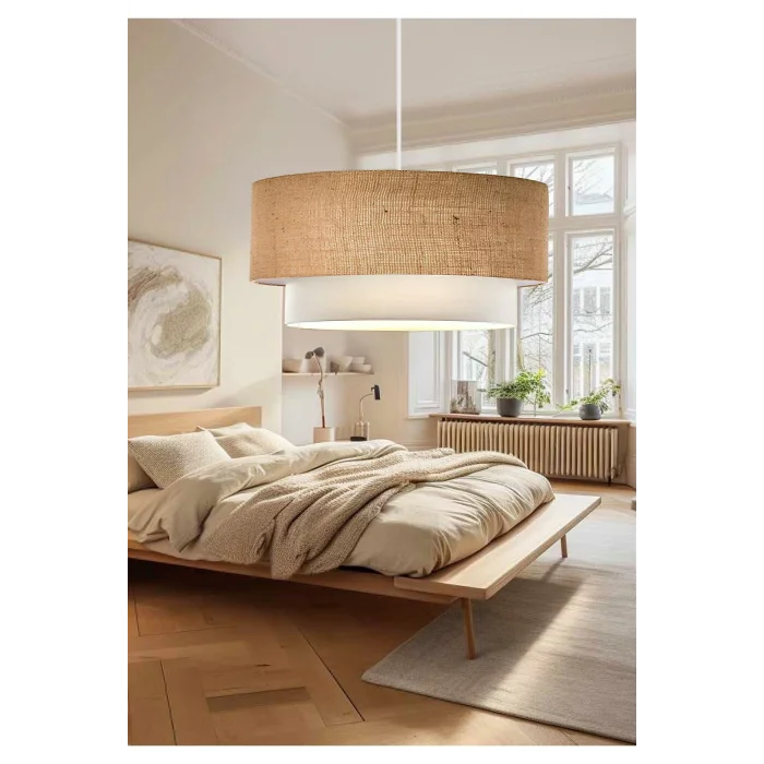 Genel Ürün 2 Jüt Çuval Kumaş Bohem Sarkıt Ev Ofis Oturma Yatak Odası-2 Katman Kumaştır Bej Kumaş 61 - 70 cm 30