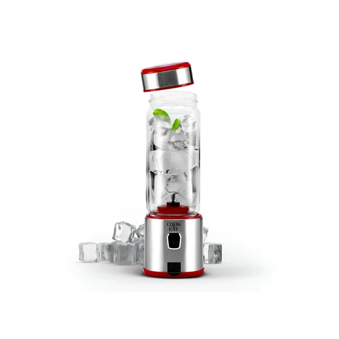 Genel Ürün Cook Eat 450 ML Taşınabilir Metal Smoothie Blender: Buz Kırıcı S-POW ile Pratik Lezzet