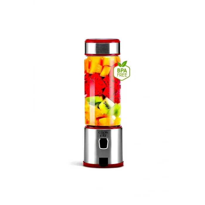 Genel Ürün Cook Eat 450 ML Taşınabilir Metal Smoothie Blender: Buz Kırıcı S-POW ile Pratik Lezzet