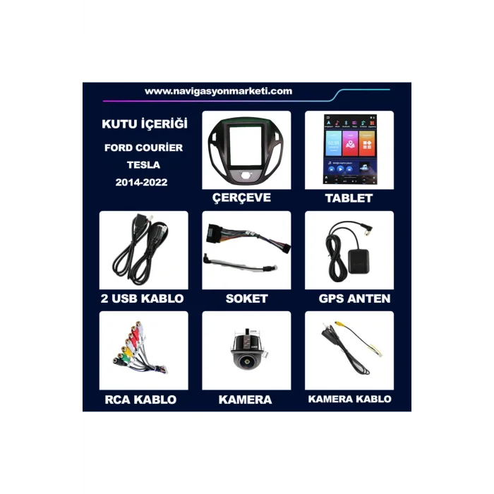 Genel Ürün Ford Courier 2014-2022 Uyumlu 9.7 Inç Tesla Ekran 4-64 Gb Multimedya