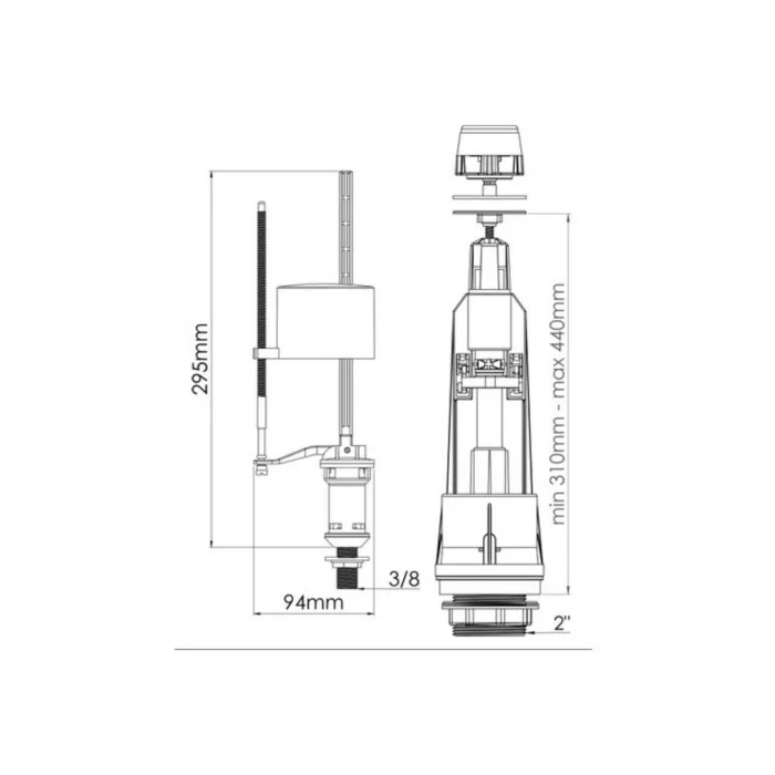 Genel Ürün Tek Basmalı Rezervuar Iç Takım 4152