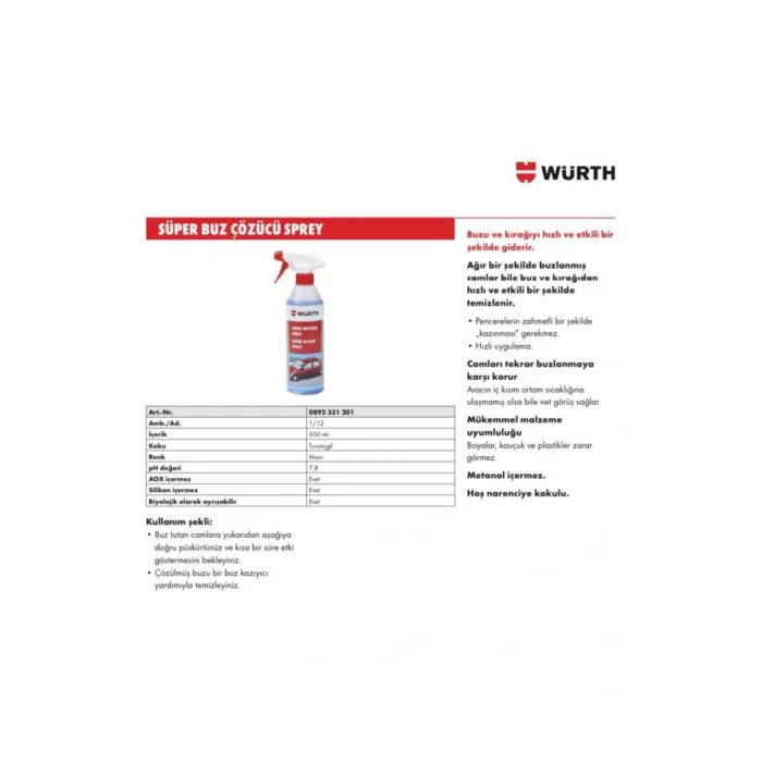 Genel Ürün Süper Buz Çözücü Sprey 500 Ml