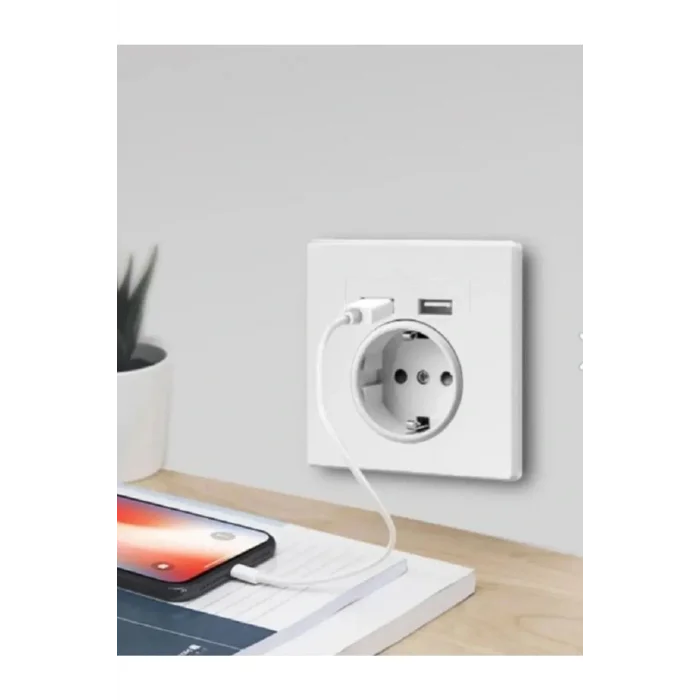 Genel Ürün Ct-3004 Çita Sıva Altı Topraklı Priz, Çift Usb Lı Hızlı Sarj Özellikli