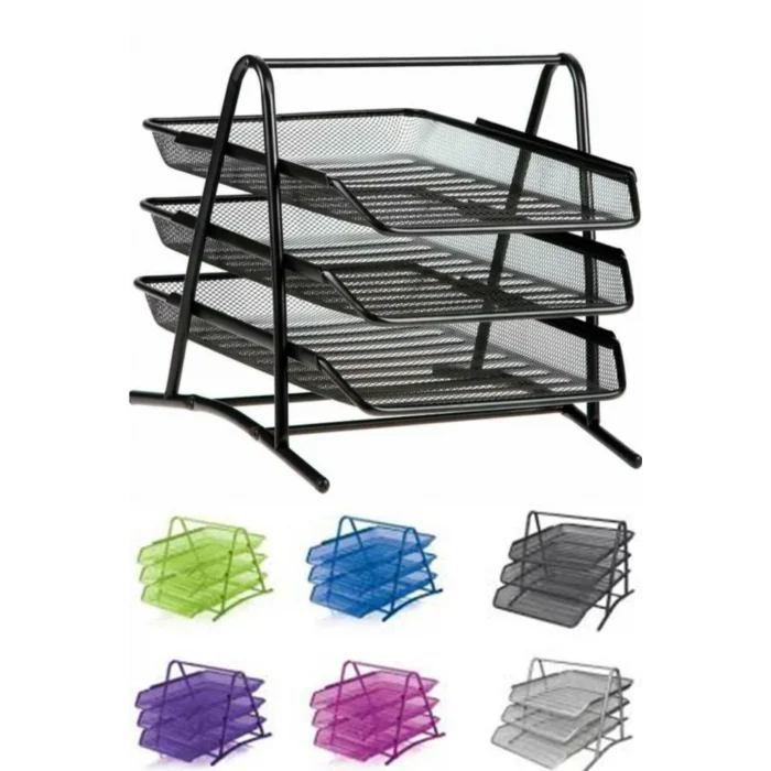 Genel Ürün Siyah 1055 Tel Evrak Rafı 3 Katlı Siyah 9181-s