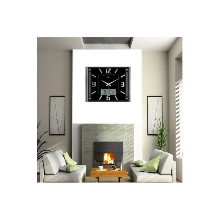 Kol Saati T-711-s Dijital Termometreli Takvimli Duvar Saati