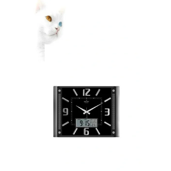 Kol Saati T-711-s Dijital Termometreli Takvimli Duvar Saati