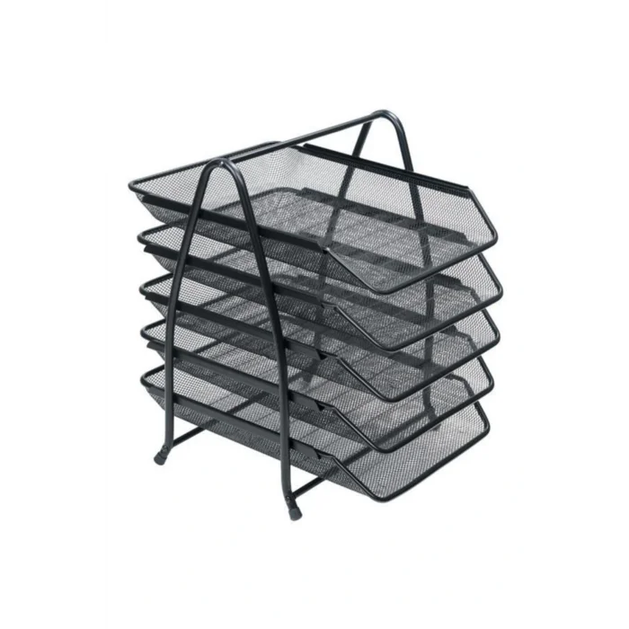 Genel Ürün Evrak Rafı Metal Perforeli Sabit 5 Li Siyah