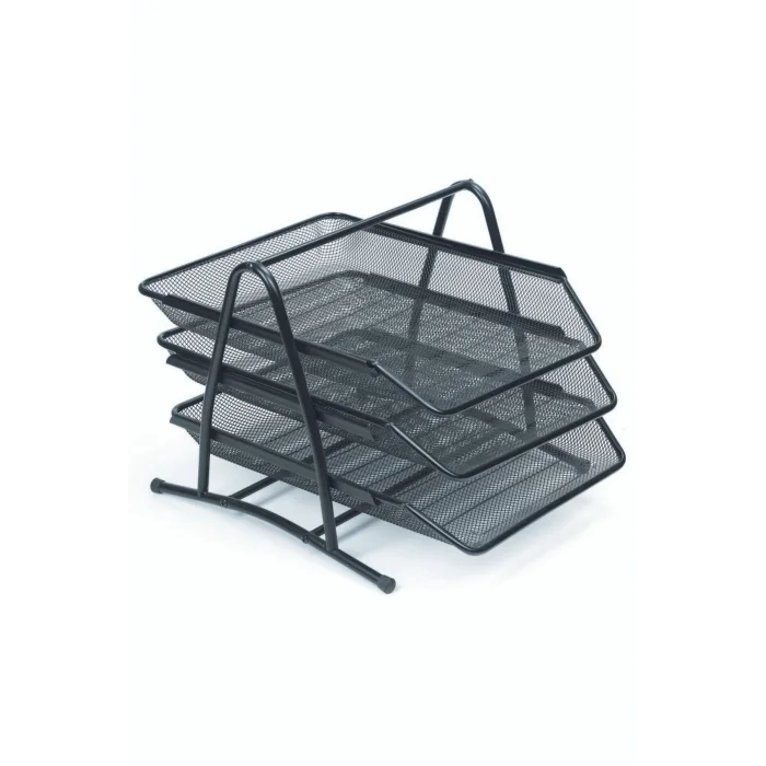 Genel Ürün Evrak Rafı Metal Perforeli 3 Lü Siyah 9181(1 Paket 12 Adet)