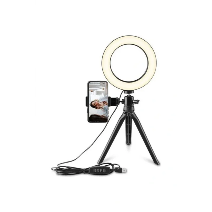 Genel Ürün Masaüstü Youtuber 360 Led Mini Tripod Makyaj Selfie Işığı 6 Halka