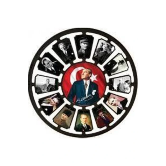 Kol Saati 50 Cm M.kemal Atatürk Albümlü Duvar Saati Siyah