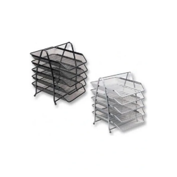 Genel Ürün 5li Tel Evrak Rafı Siyah