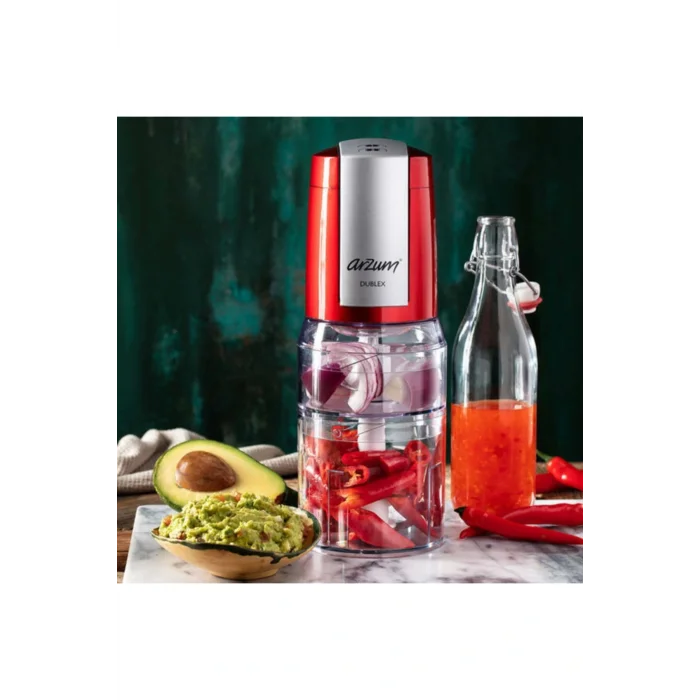 Genel Ürün Ar189 Dublex Çift Hazneli Doğrayıcı - Kırmızı