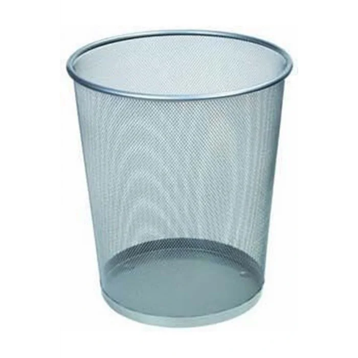 Genel Ürün Metal File Tel Çöp Kovası Gümüş Gri Büyük Boy Fx