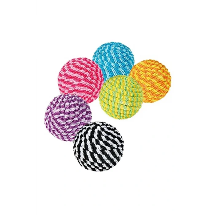 Genel Ürün Kedi Oyuncagi, Örgü Top 4,5cm 6 Farkli Renk