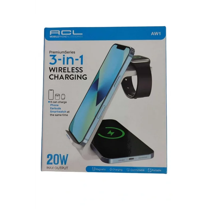 Genel Ürün AW1 Kablosuz Şarj Standı 3lü 20w 1834