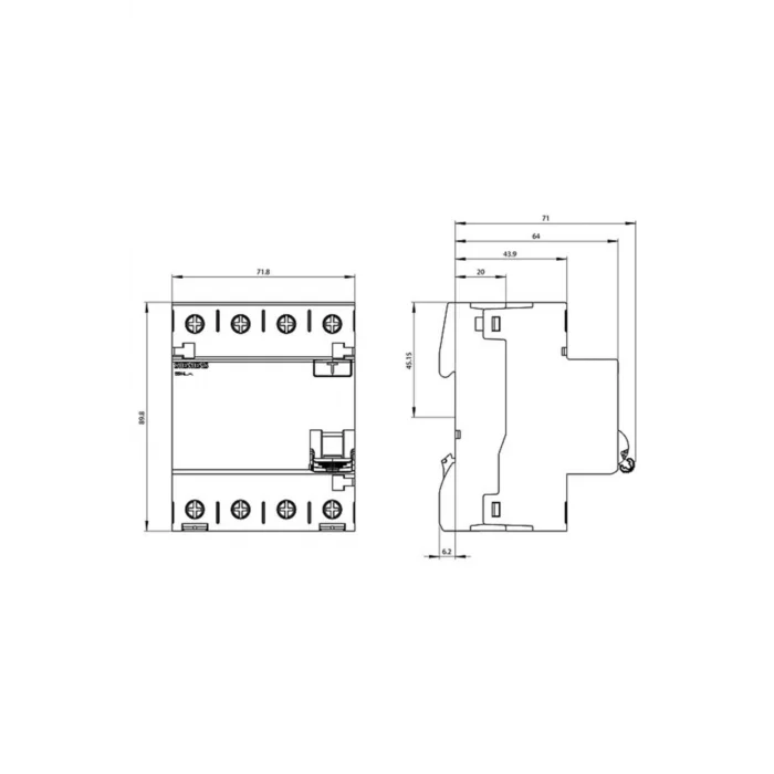 Genel Ürün 4 Adet 5sv4344-0 40a 30ma 400v (3 Faz+nötr) Kaçak Akım Koruma Rölesi