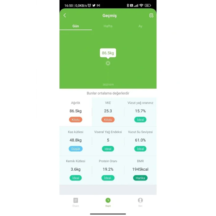 Genel Ürün Akıllı Yağ Ölçer Bluetooth Tartı Bys0007