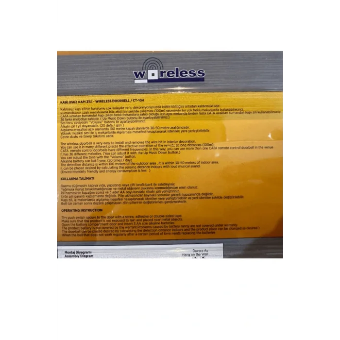 Genel Ürün CT-104 Kablosuz Kapı Zili (Beyaz)