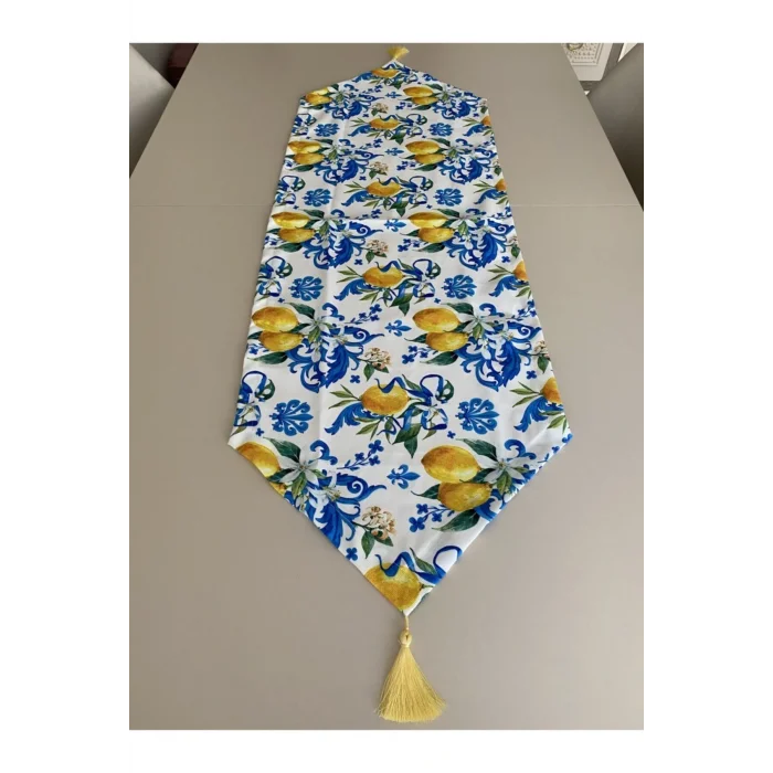 Genel Ürün Limon Desenli Runner Ve 2li Supla Seti