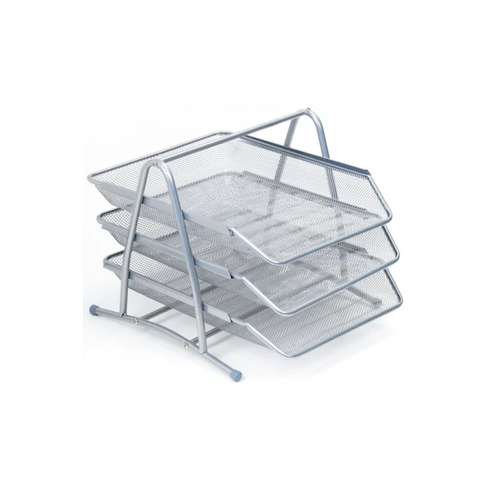 Genel Ürün Gümüş Evrak Rafı Tel 3lü 9181-g