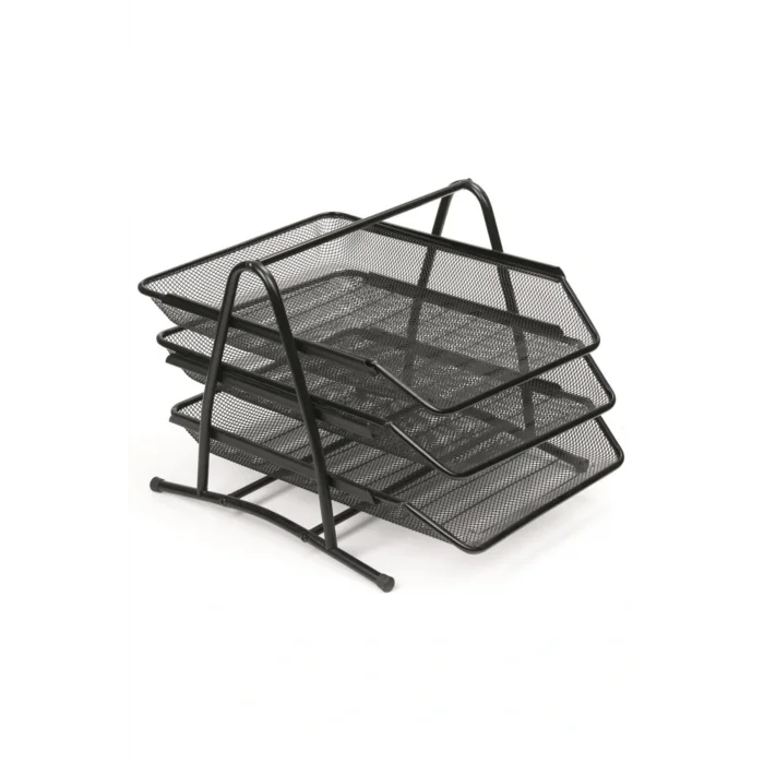 Genel Ürün 3 Gözlü Evrak Rafı Metal Siyah