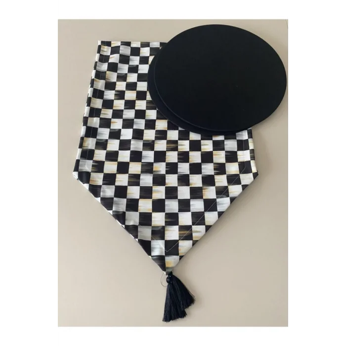 Genel Ürün Dama Desenli Runner 2li Supla Seti