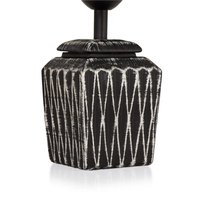 Genel Ürün Modern Becker Handmade Seramik Abajur Siyah Gümüş Srmk-53 Seramik Siyah 1 E27