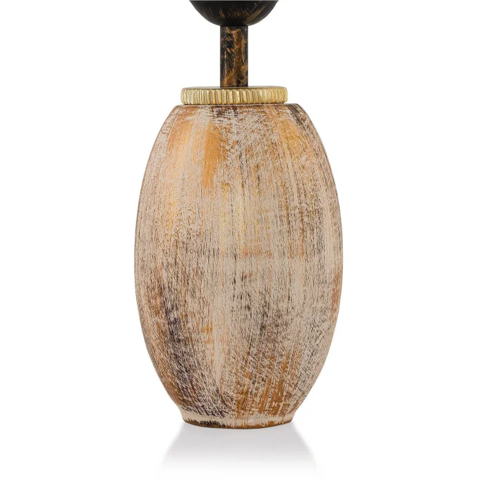 Genel Ürün Seramik Fonce Handmade Seramik Abajur Krem Gold Srmk-53 Bej E27 1 Modern