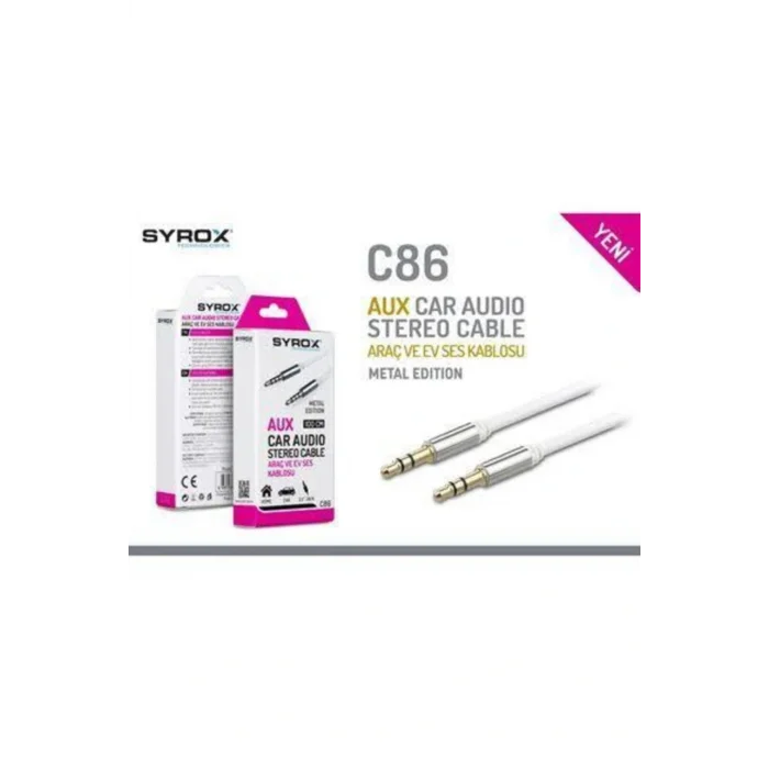 Genel Ürün Aux C86 Araç Ve Ev Ses Sistemi Kablosu 1 m