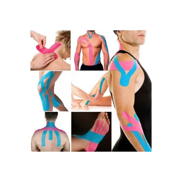 Genel Ürün Kinesio Tape Kırmızı Renk Kas Ağrı Sporcu Bandı