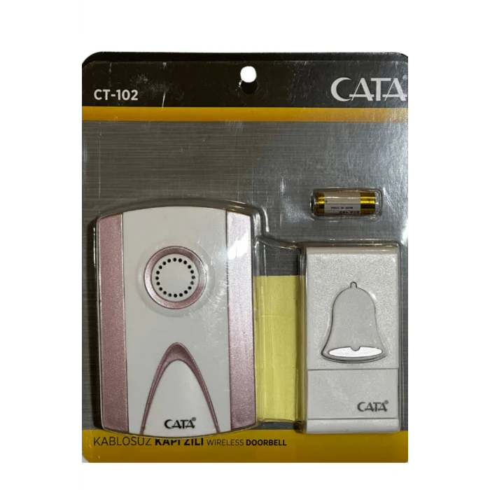Genel Ürün CT-102 Kablosuz Kapı Zili (Pembe Kenarlı)
