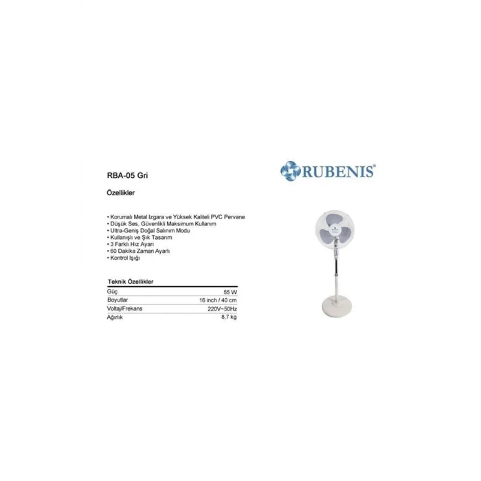 Genel Ürün Rba-05 Ayaklı Vantilatör