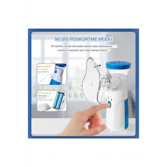 Genel Ürün Taşınabilir Mesh Nebulizatör Buhar Makinası Şarjlı Sessiz Inhaler Nemlendirme